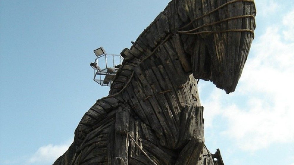 Réplica Do Cavalo De Troia Situada Em Troy, Turquia Imagem