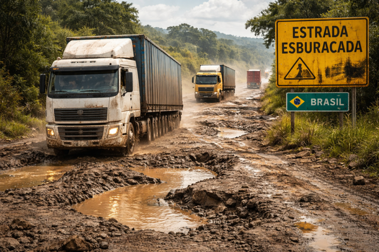 Rodovias frágeis, logística cara e um país que insiste em andar para trás