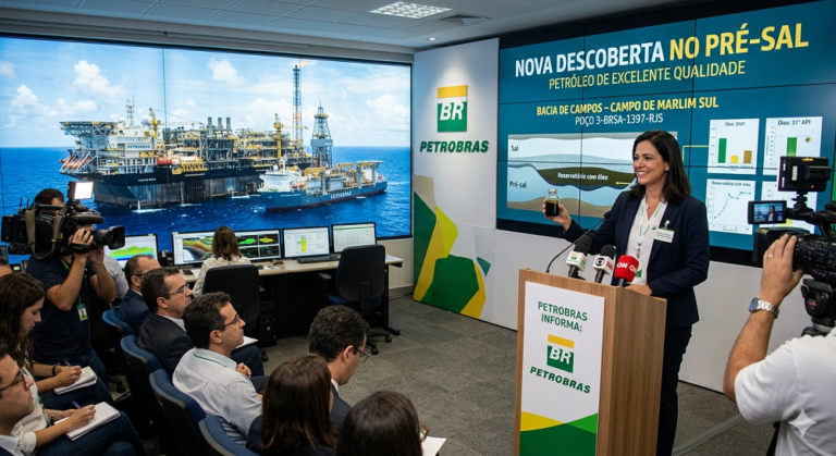 Petrobras anuncia nova descoberta no pré-sal com petróleo de excelente qualidade