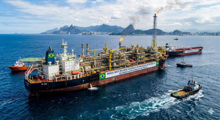 Brasil bate recorde de 5,3 milhões de barris por dia e sobe no ranking mundial de petróleo