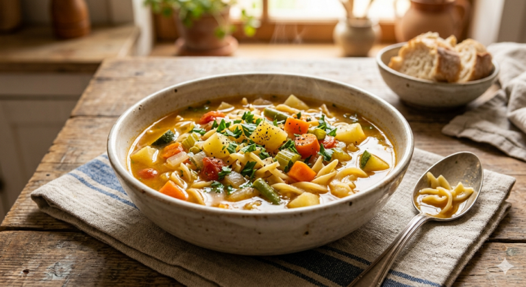 Sopa de legumes com macarrão