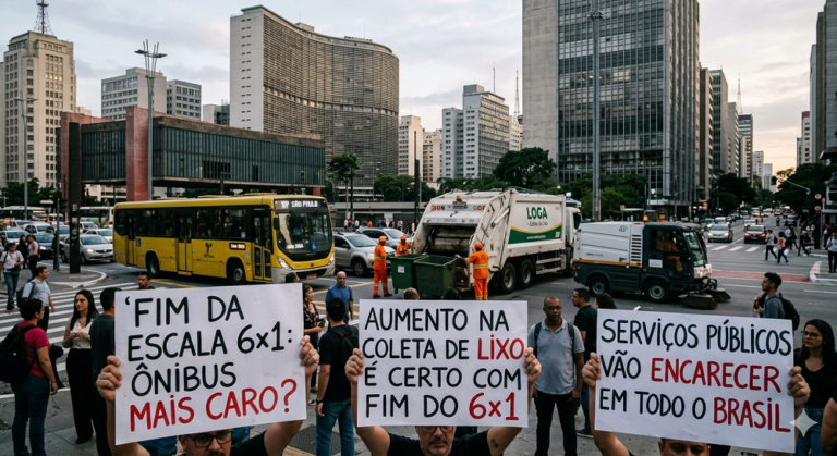 Fim da escala 6×1 pode encarecer ônibus, coleta de lixo e outros serviços públicos em todo o Brasil