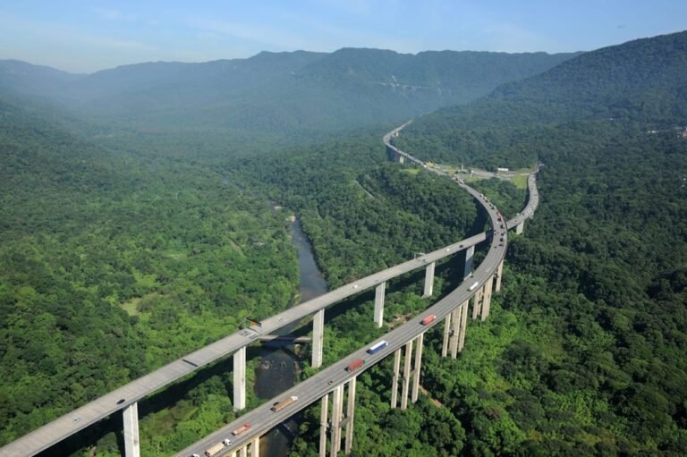 Rodovia brasileira ganha fama mundial ao cortar a Mata Atlântica com viadutos de até 70 metros
